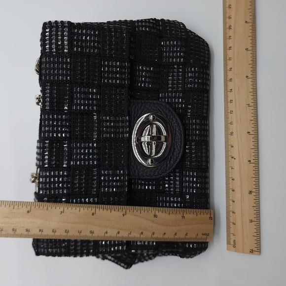 Alma Tonutti Handmade Italian Artisan Black Metallic Woven Crossbody Handbag - Picture 10 of 16